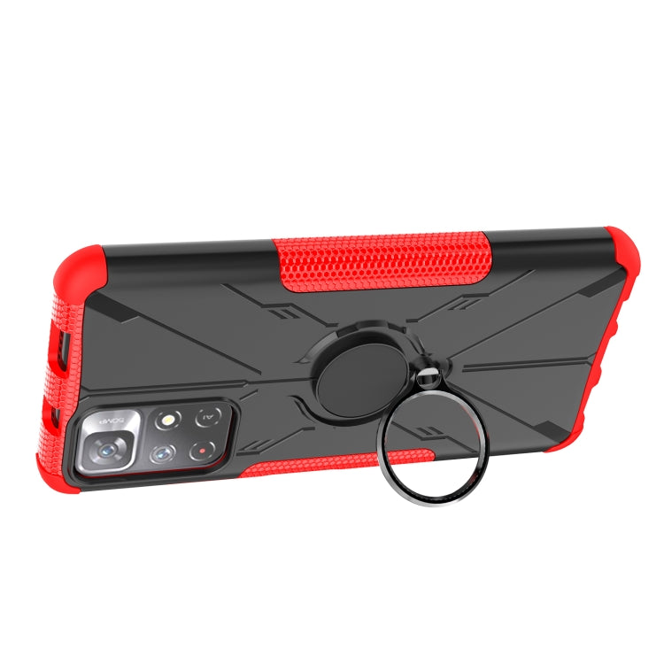For Xiaomi Redmi Note 11 5G China Version Armor Bear Shockproof PC + TPU Phone Case with Ring Holder