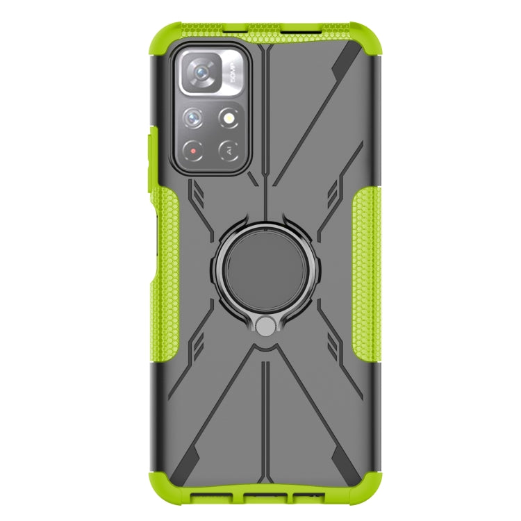 For Xiaomi Redmi Note 11 5G China Version Armor Bear Shockproof PC + TPU Phone Case with Ring Holder