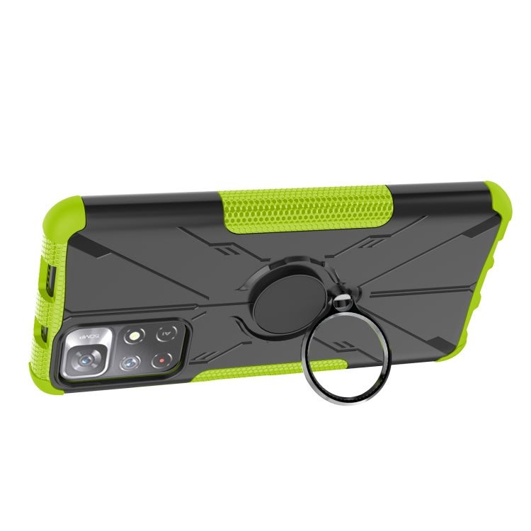 For Xiaomi Redmi Note 11 5G China Version Armor Bear Shockproof PC + TPU Phone Case with Ring Holder