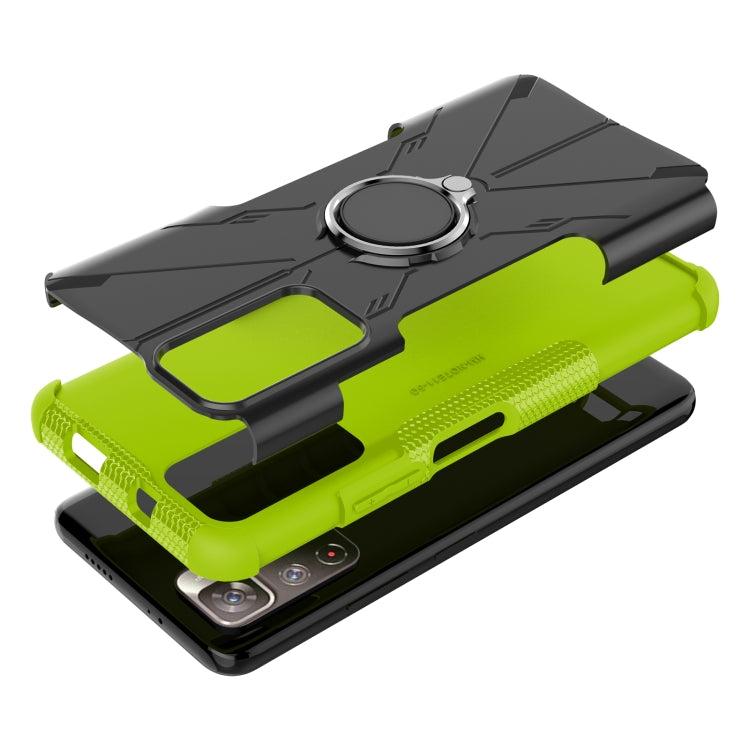 For Xiaomi Redmi Note 11 5G China Version Armor Bear Shockproof PC + TPU Phone Case with Ring Holder