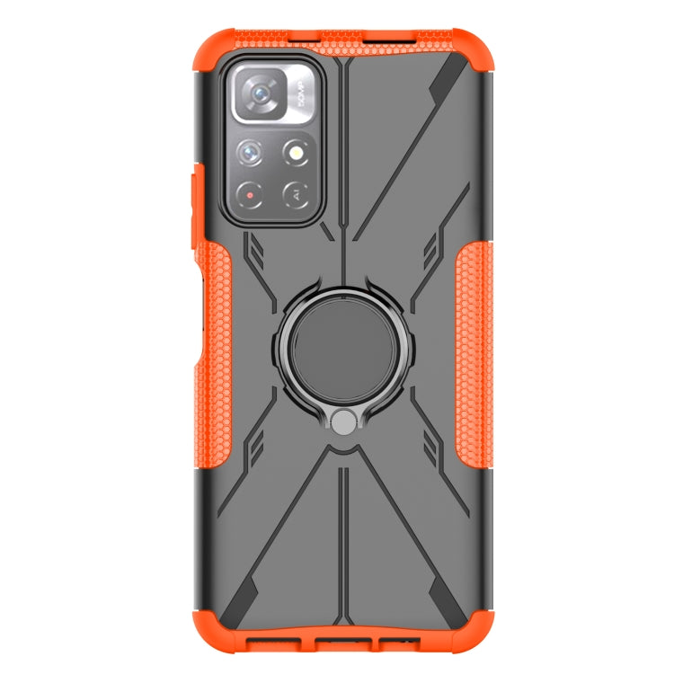 For Xiaomi Redmi Note 11 5G China Version Armor Bear Shockproof PC + TPU Phone Case with Ring Holder