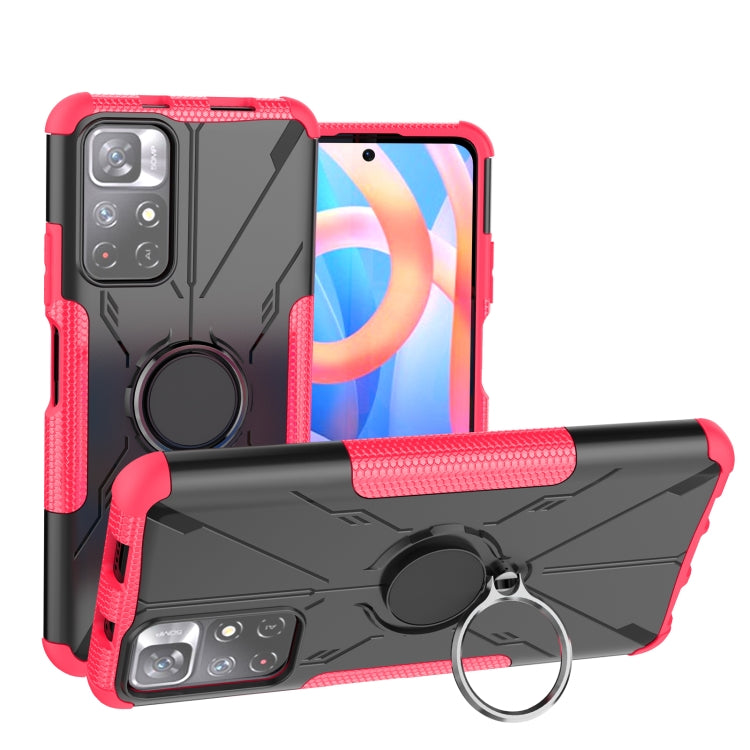 For Xiaomi Redmi Note 11 5G China Version Armor Bear Shockproof PC + TPU Phone Case with Ring Holder