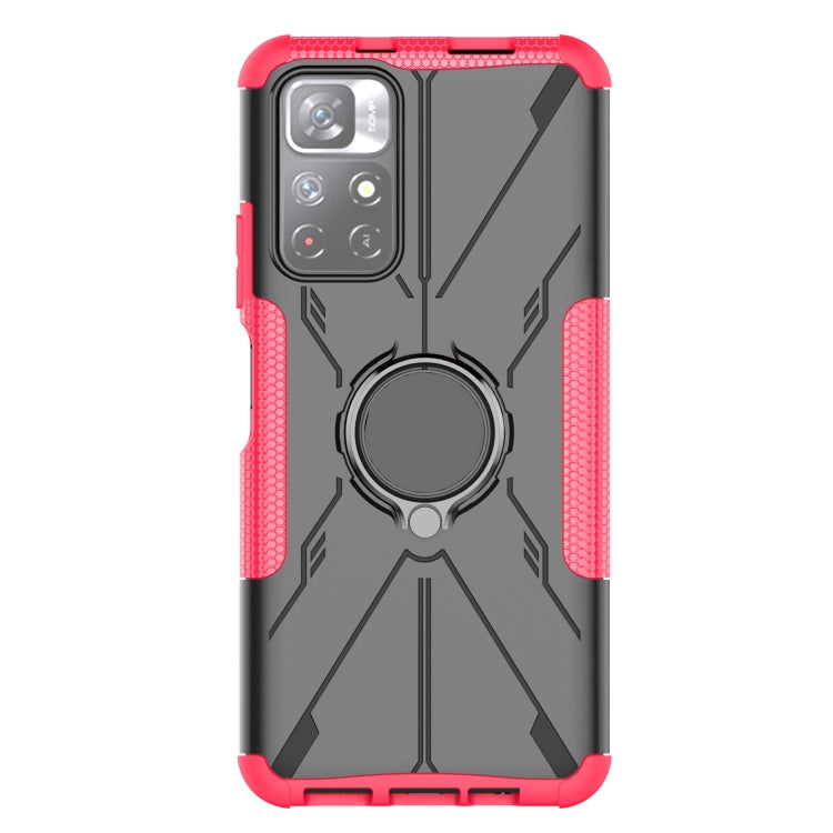 For Xiaomi Redmi Note 11 5G China Version Armor Bear Shockproof PC + TPU Phone Case with Ring Holder