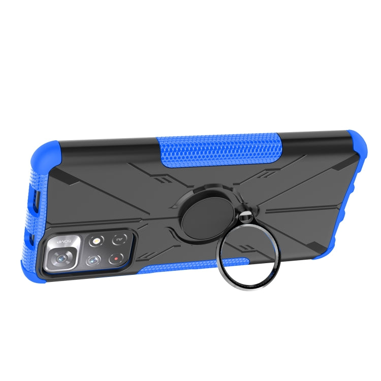 For Xiaomi Redmi Note 11 5G China Version Armor Bear Shockproof PC + TPU Phone Case with Ring Holder