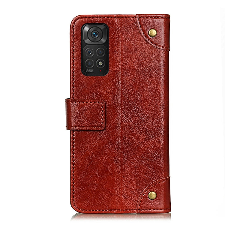 For Xiaomi Redmi Note 11S / Note 11 4G 2022 Copper Buckle Nappa Texture Leather Phone Case