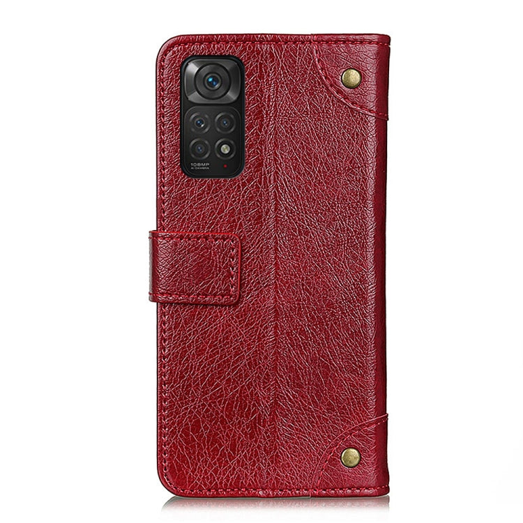For Xiaomi Redmi Note 11S / Note 11 4G 2022 Copper Buckle Nappa Texture Leather Phone Case