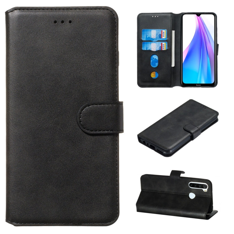 For Xiaomi Redmi Note 8T Classic Calf Texture Horizontal Flip PU Leather Case, with Holder & Card Slots & Wallet