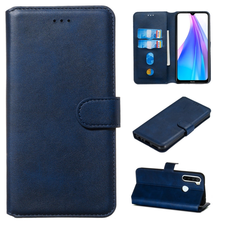 For Xiaomi Redmi Note 8T Classic Calf Texture Horizontal Flip PU Leather Case, with Holder & Card Slots & Wallet