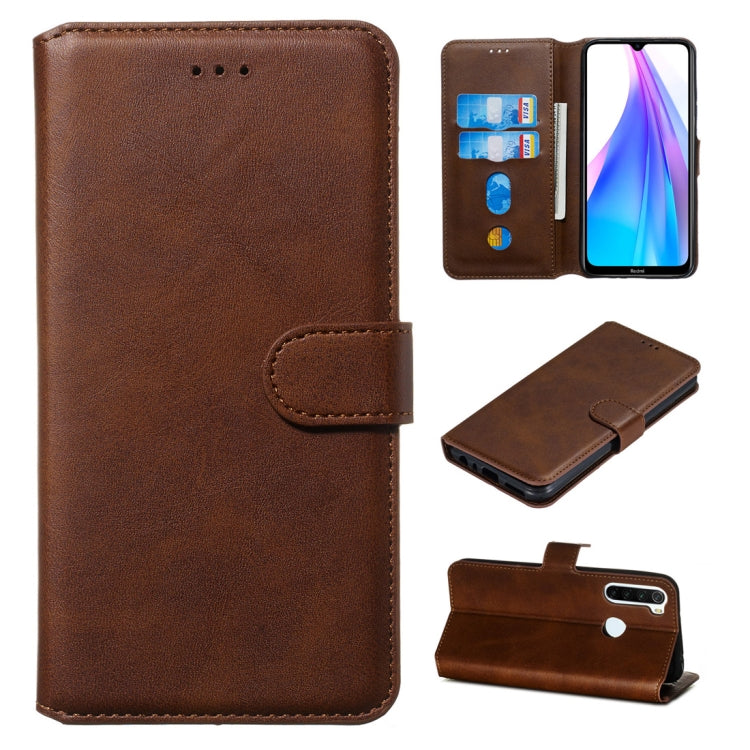 For Xiaomi Redmi Note 8T Classic Calf Texture Horizontal Flip PU Leather Case, with Holder & Card Slots & Wallet