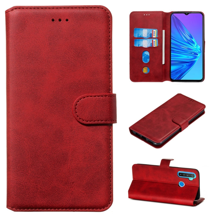 For OPPO Realme 5 Classic Calf Texture Horizontal Flip PU Leather Case, with Holder & Card Slots & Wallet