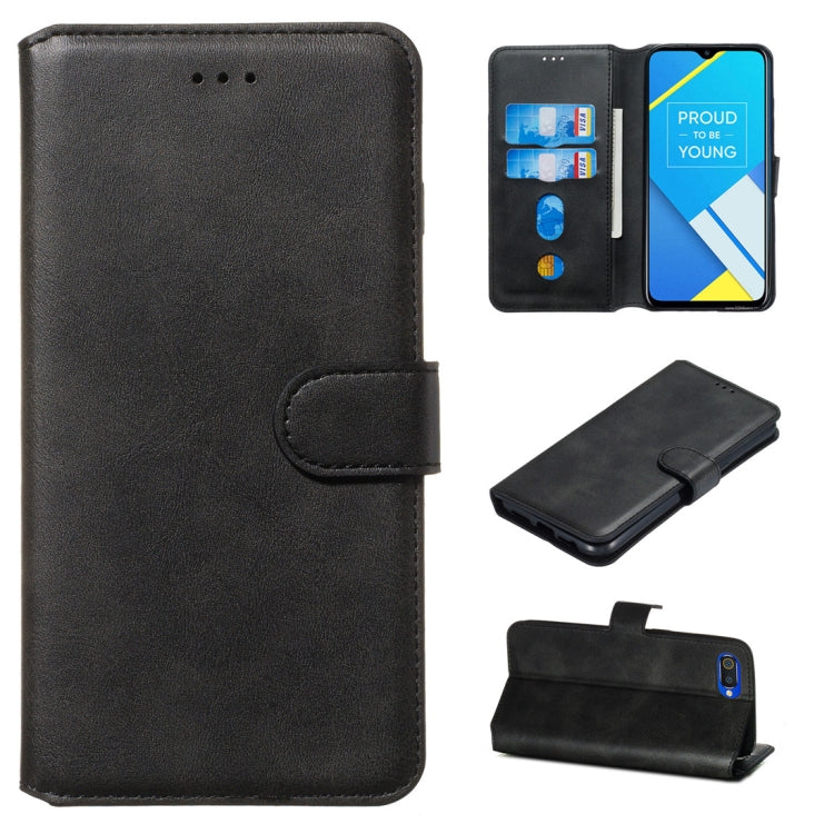 For OPPO A1k / Realme C2 Classic Calf Texture Horizontal Flip PU Leather Case, with Holder & Card Slots & Wallet