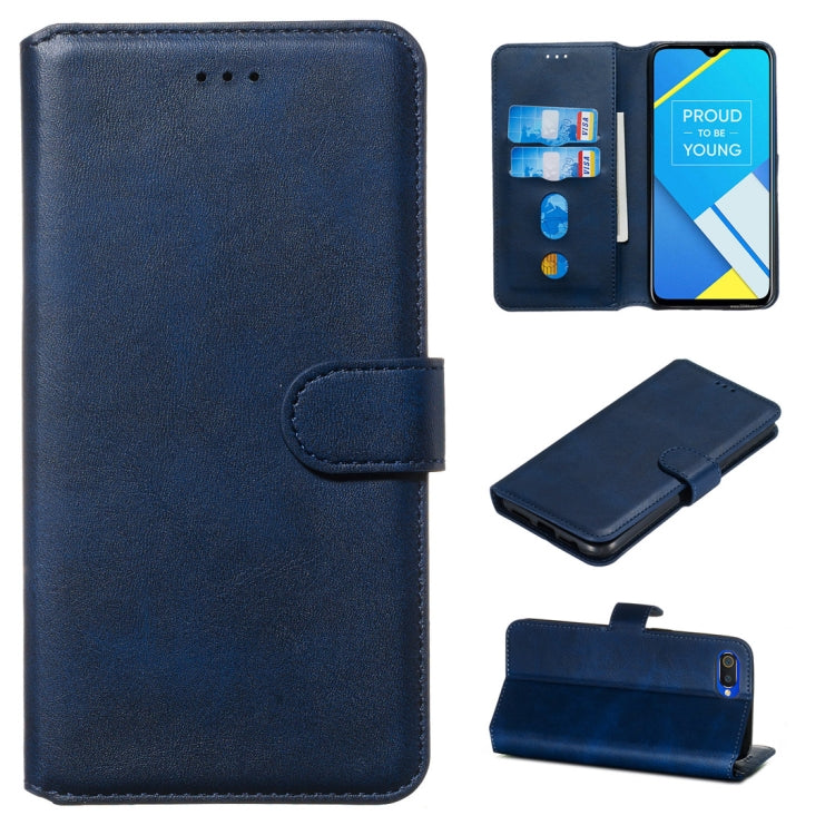 For OPPO A1k / Realme C2 Classic Calf Texture Horizontal Flip PU Leather Case, with Holder & Card Slots & Wallet