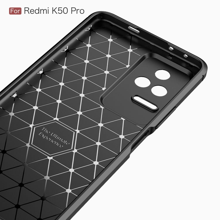 For Xiaomi Redmi K50 Pro Brushed Texture Carbon Fiber TPU Phone Case