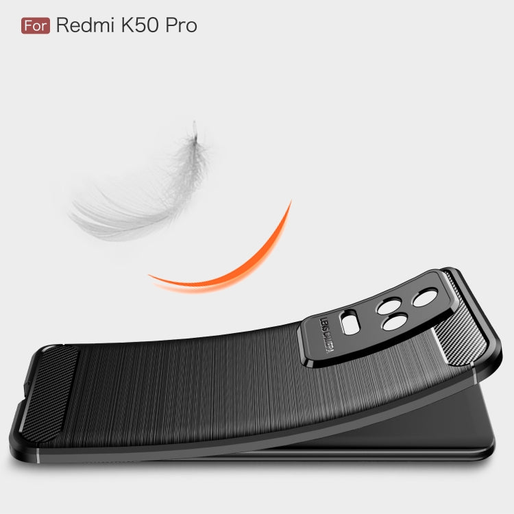 For Xiaomi Redmi K50 Pro Brushed Texture Carbon Fiber TPU Phone Case