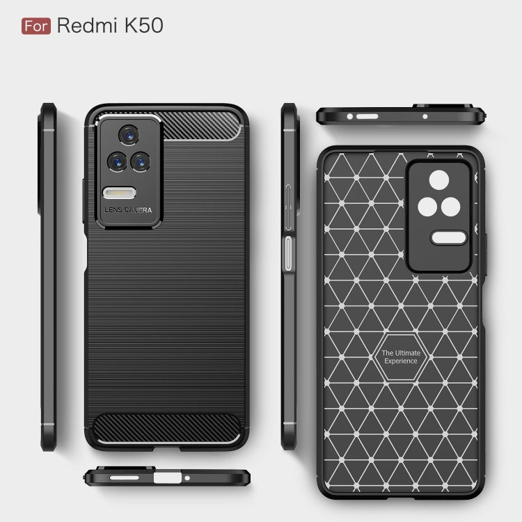 For Xiaomi Redmi K50 Brushed Texture Carbon Fiber TPU Phone Case