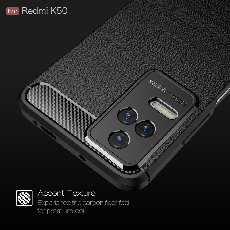 For Xiaomi Redmi K50 Brushed Texture Carbon Fiber TPU Phone Case