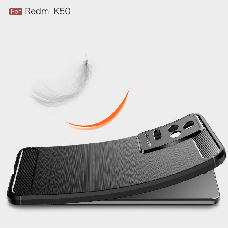 For Xiaomi Redmi K50 Brushed Texture Carbon Fiber TPU Phone Case