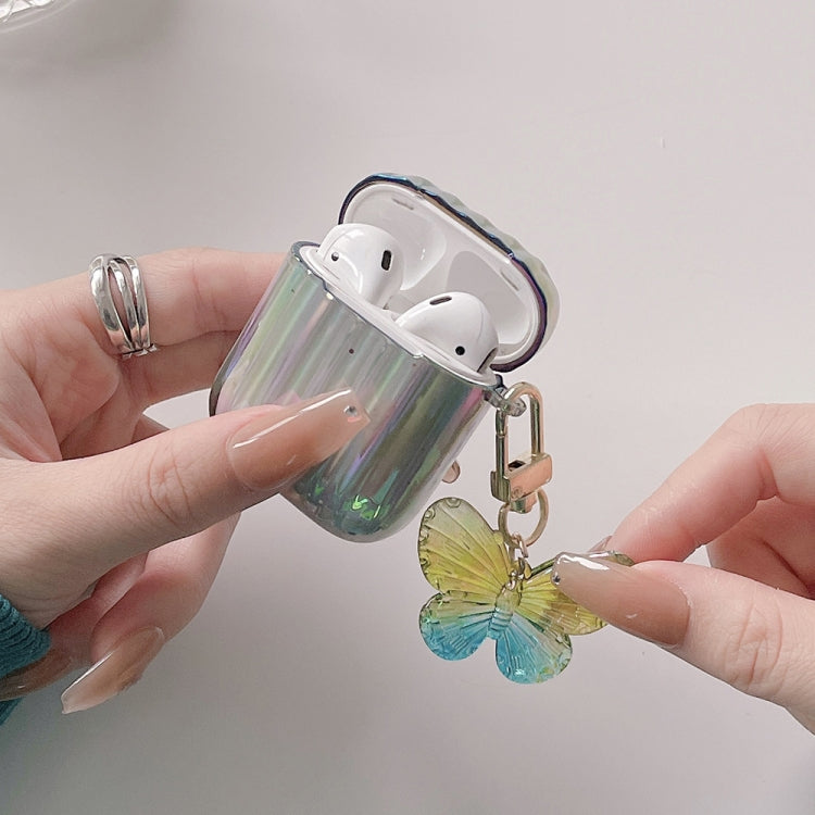 Color Plated PC Earphone Case with Butterfly Clasp For AirPods 1 / 2