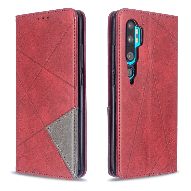 For Xiaomi CC9 Pro Rhombus Texture Horizontal Flip Magnetic Leather Case with Holder & Card Slots