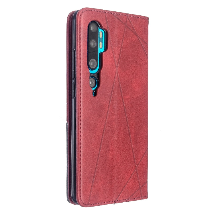 For Xiaomi CC9 Pro Rhombus Texture Horizontal Flip Magnetic Leather Case with Holder & Card Slots