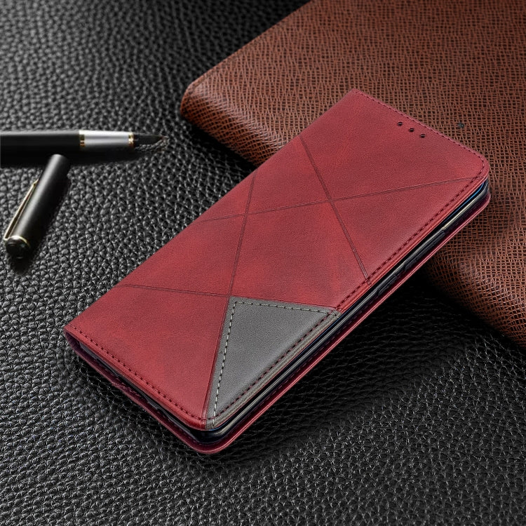 For Xiaomi CC9 Pro Rhombus Texture Horizontal Flip Magnetic Leather Case with Holder & Card Slots