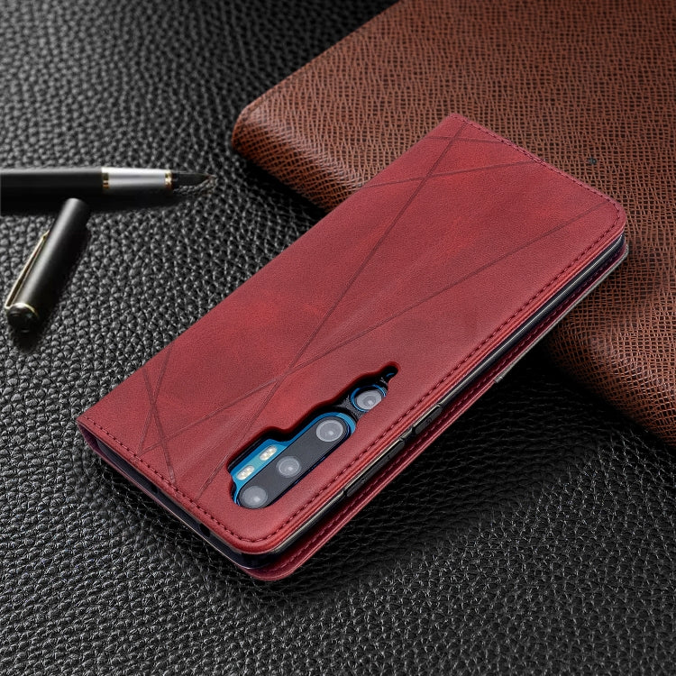 For Xiaomi CC9 Pro Rhombus Texture Horizontal Flip Magnetic Leather Case with Holder & Card Slots