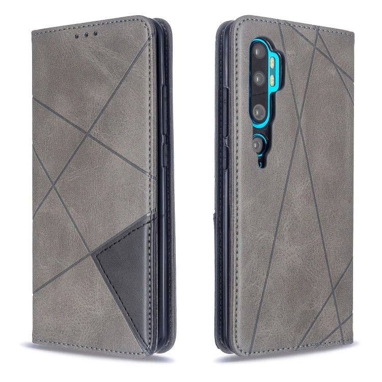 For Xiaomi CC9 Pro Rhombus Texture Horizontal Flip Magnetic Leather Case with Holder & Card Slots