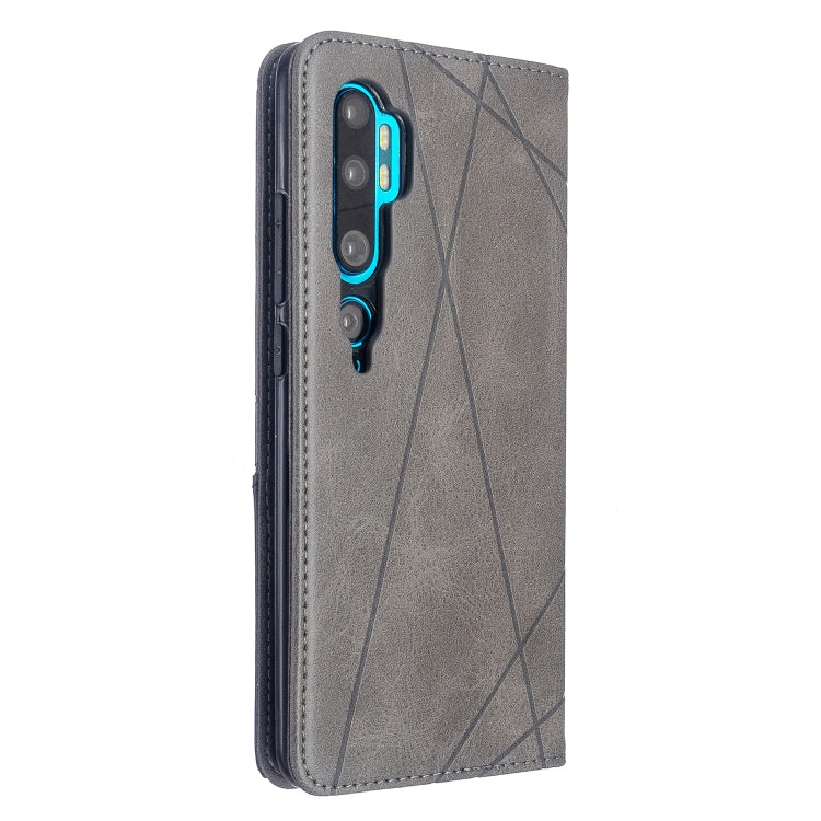 For Xiaomi CC9 Pro Rhombus Texture Horizontal Flip Magnetic Leather Case with Holder & Card Slots