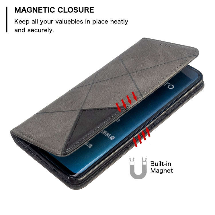 For Xiaomi CC9 Pro Rhombus Texture Horizontal Flip Magnetic Leather Case with Holder & Card Slots