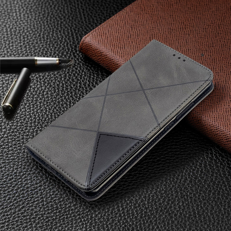 For Xiaomi CC9 Pro Rhombus Texture Horizontal Flip Magnetic Leather Case with Holder & Card Slots
