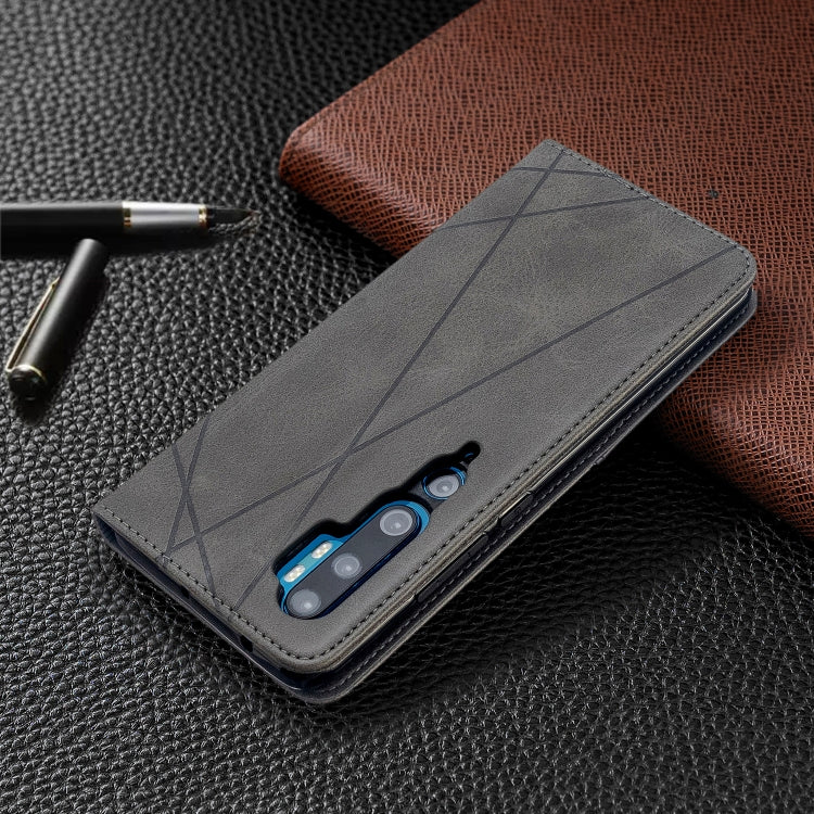 For Xiaomi CC9 Pro Rhombus Texture Horizontal Flip Magnetic Leather Case with Holder & Card Slots