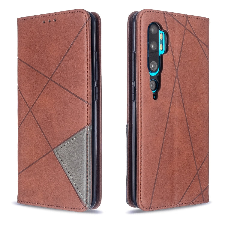 For Xiaomi CC9 Pro Rhombus Texture Horizontal Flip Magnetic Leather Case with Holder & Card Slots