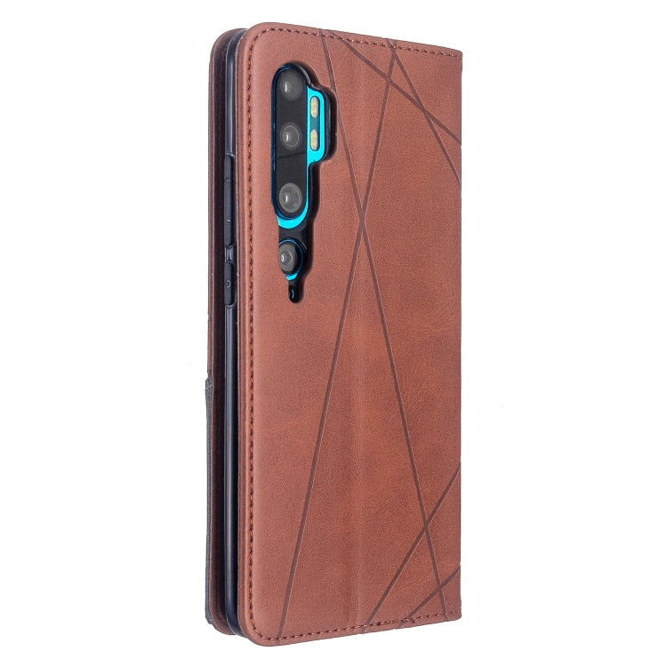 For Xiaomi CC9 Pro Rhombus Texture Horizontal Flip Magnetic Leather Case with Holder & Card Slots