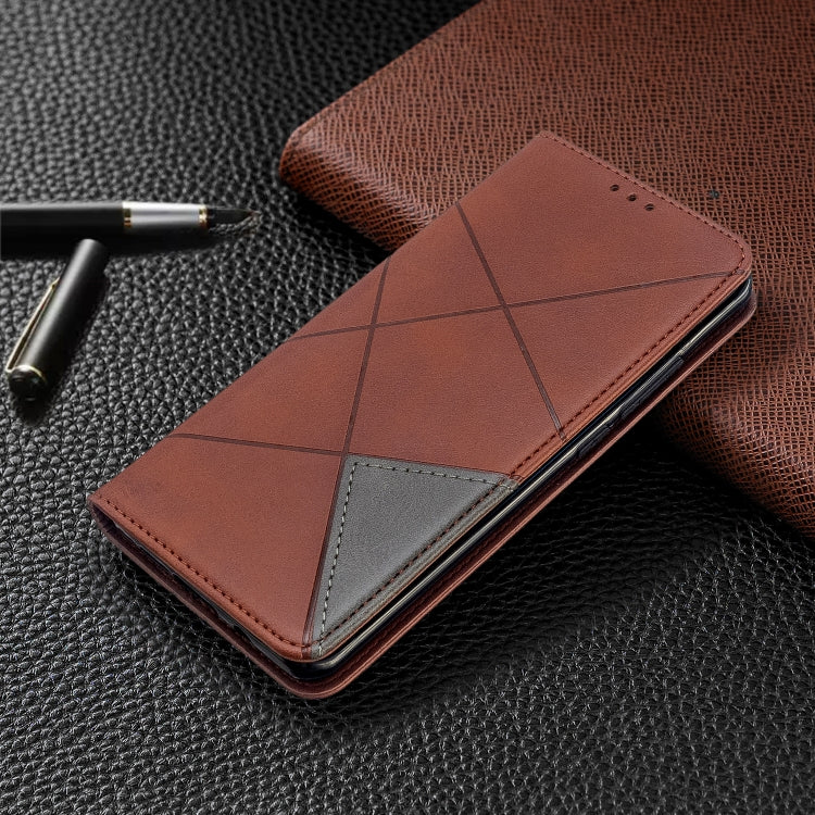 For Xiaomi CC9 Pro Rhombus Texture Horizontal Flip Magnetic Leather Case with Holder & Card Slots
