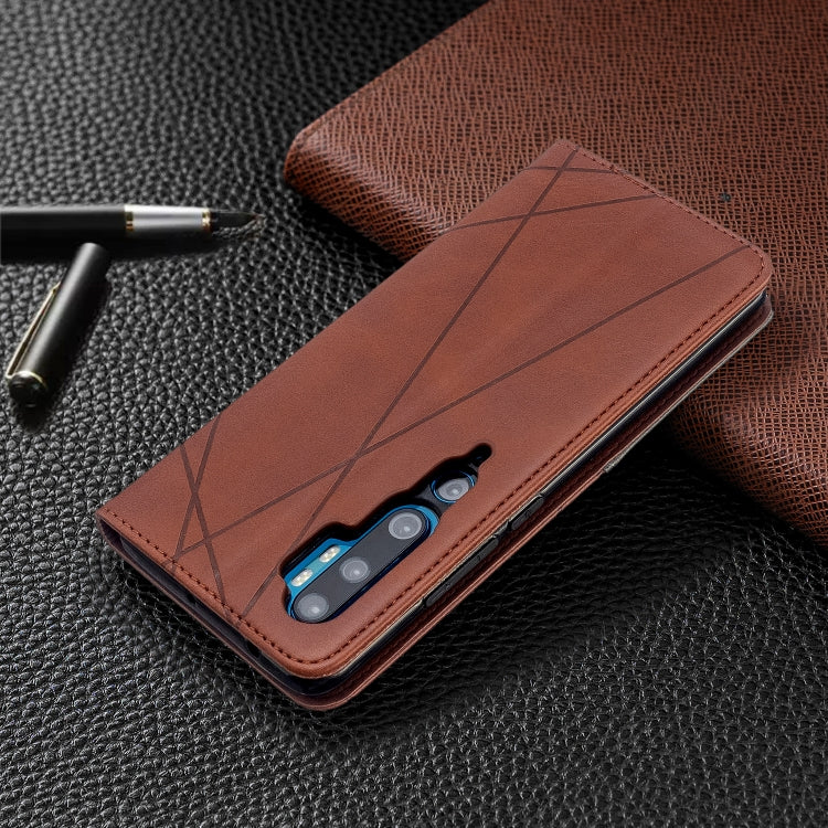 For Xiaomi CC9 Pro Rhombus Texture Horizontal Flip Magnetic Leather Case with Holder & Card Slots