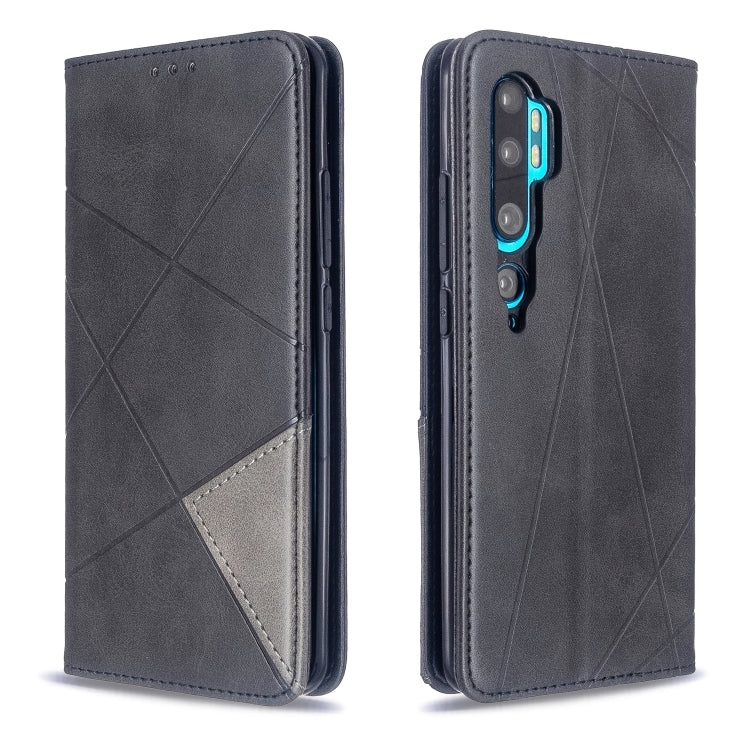 For Xiaomi CC9 Pro Rhombus Texture Horizontal Flip Magnetic Leather Case with Holder & Card Slots
