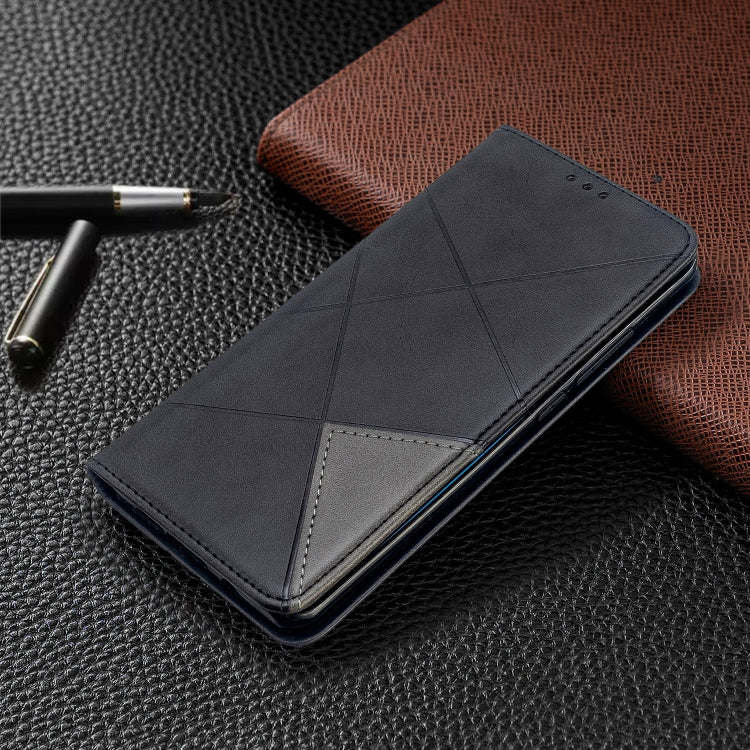 For Xiaomi CC9 Pro Rhombus Texture Horizontal Flip Magnetic Leather Case with Holder & Card Slots