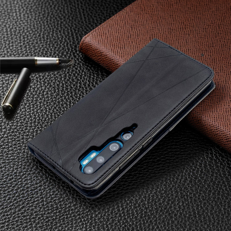 For Xiaomi CC9 Pro Rhombus Texture Horizontal Flip Magnetic Leather Case with Holder & Card Slots