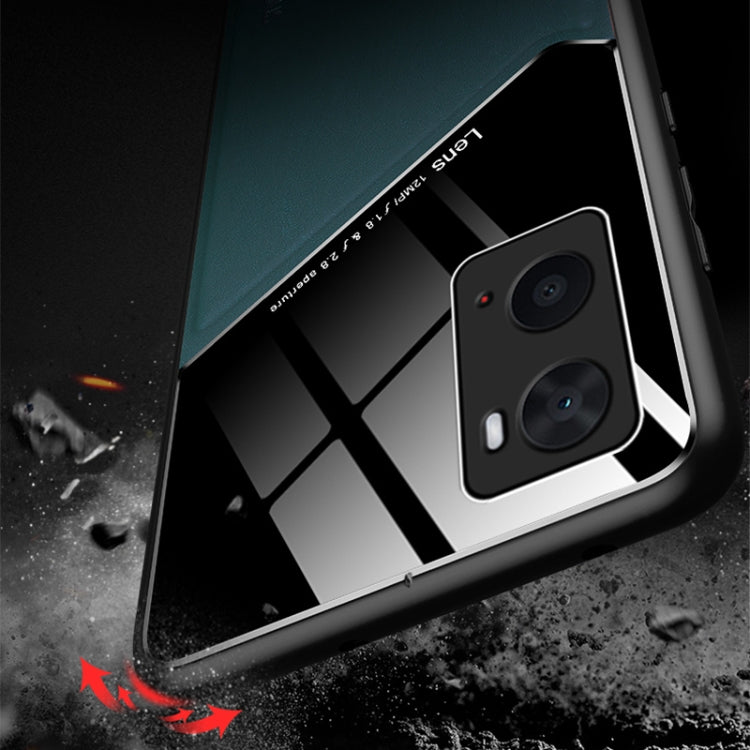 For OPPO A36 All-inclusive Leather + Organic Glass Phone Case