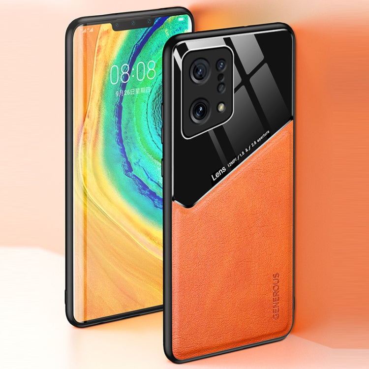 For OPPO Find X5 All-inclusive Leather + Organic Glass Phone Case