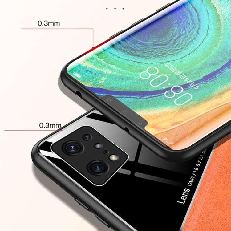 For OPPO Find X5 Pro All-inclusive Leather + Organic Glass Phone Case