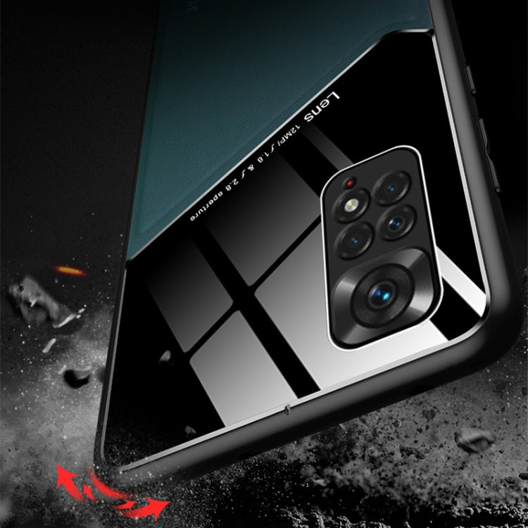 For Xiaomi Redmi Note 11 4G All-inclusive Leather + Organic Glass Phone Case