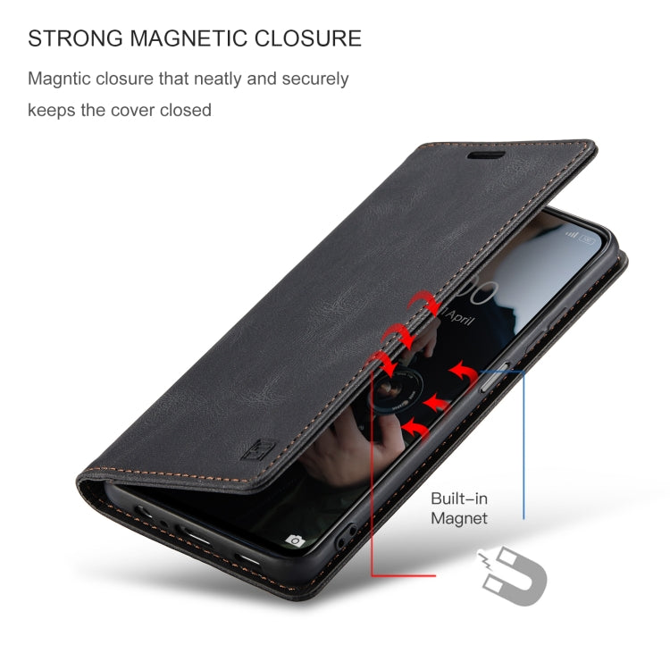 For Xiaomi Redmi Note 10 4G AutSpace A01 Skin-feel Crazy Horse Leather Phone Case