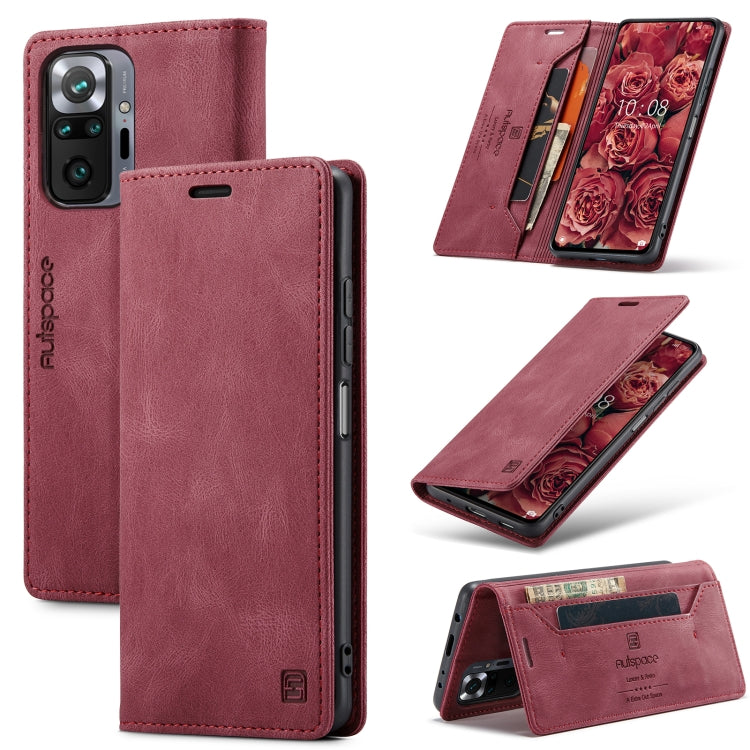 For Xiaomi Redmi Note 10 Pro / 10 Pro Max AutSpace A01 Skin-feel Crazy Horse Leather Phone Case