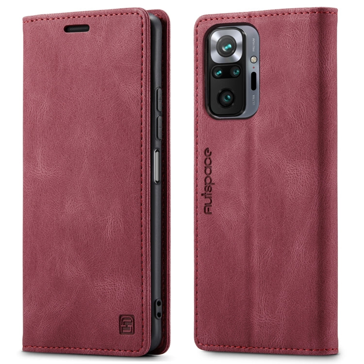 For Xiaomi Redmi Note 10 Pro / 10 Pro Max AutSpace A01 Skin-feel Crazy Horse Leather Phone Case