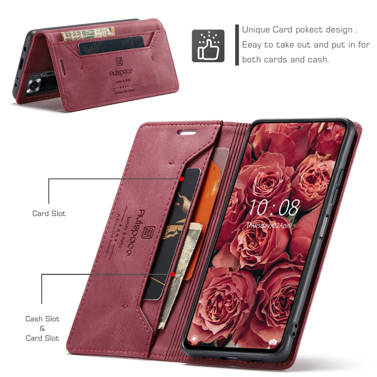 For Xiaomi Redmi Note 10 Pro / 10 Pro Max AutSpace A01 Skin-feel Crazy Horse Leather Phone Case