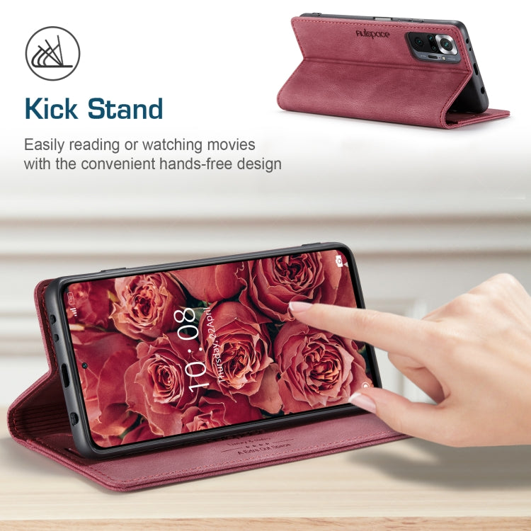 For Xiaomi Redmi Note 10 Pro / 10 Pro Max AutSpace A01 Skin-feel Crazy Horse Leather Phone Case