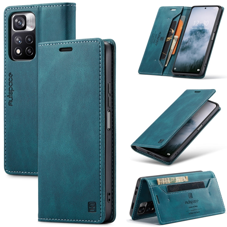For Xiaomi Redmi Note 11 Pro AutSpace A01 Skin-feel Crazy Horse Leather Phone Case