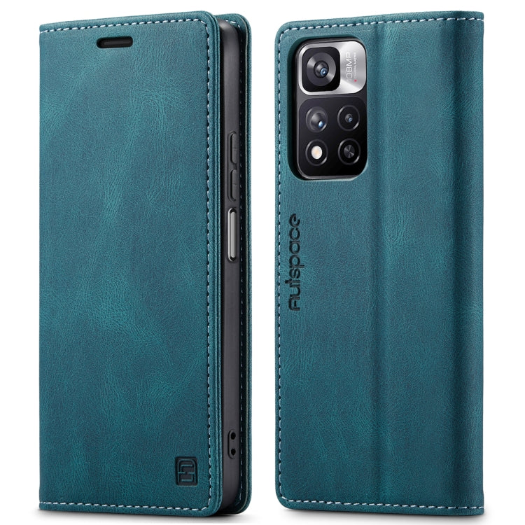 For Xiaomi Redmi Note 11 Pro AutSpace A01 Skin-feel Crazy Horse Leather Phone Case