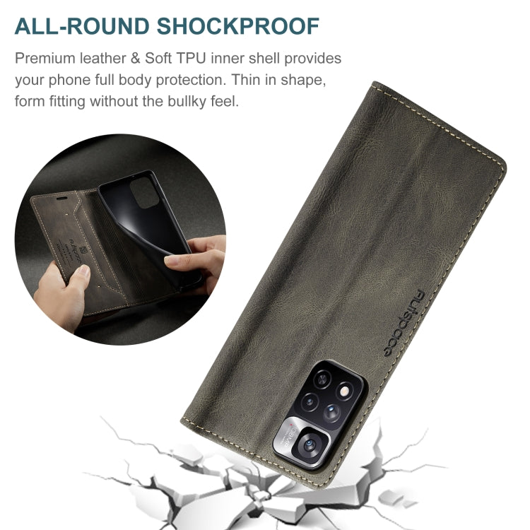 For Xiaomi Redmi Note 11 Pro AutSpace A01 Skin-feel Crazy Horse Leather Phone Case